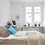 70平白色北欧住宅欣赏卧室效果