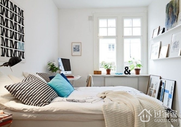 70平白色北欧住宅欣赏卧室效果