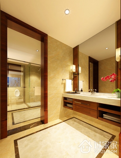 122平中式风格三居室欣赏洗手间