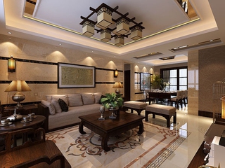 精品奢华新中式住宅欣赏客厅设计