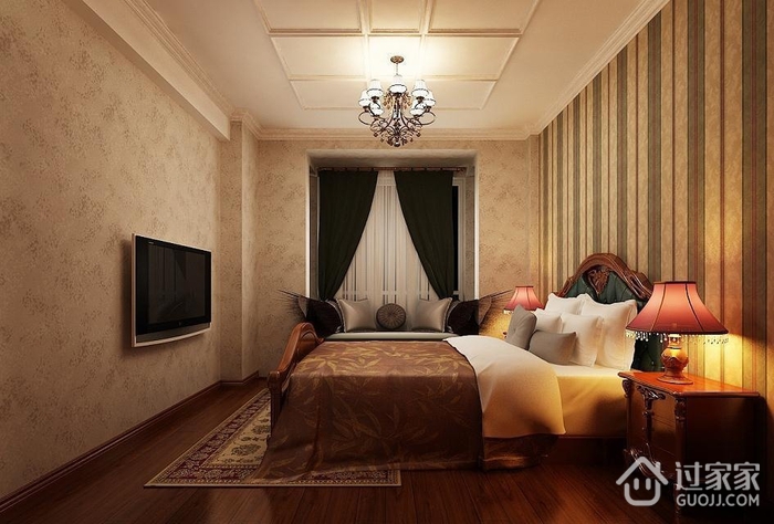美式风格效果图案例欣赏卧室局部