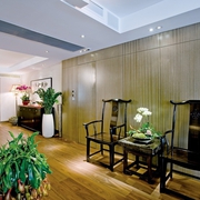 浓郁新中式三居室欣赏客厅背景墙设计