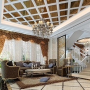 225平白色欧式别墅欣赏客厅设计