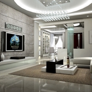 78平白色现代效果图欣赏客厅