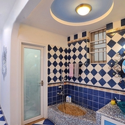 87平蓝色地中海案例欣赏洗手间设计