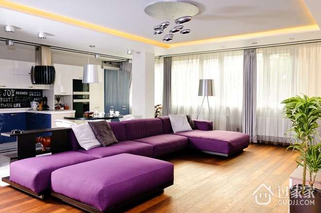 简约紫色美家欣赏客厅设计