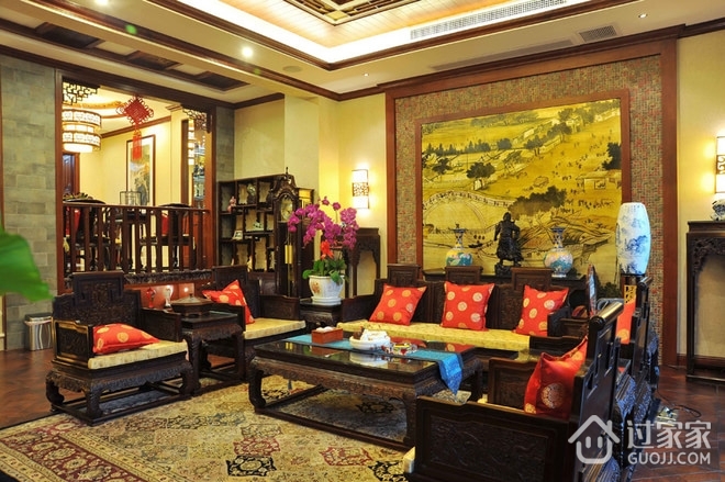 中式风格复式效果图欣赏客厅