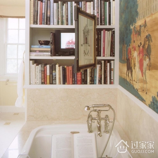 美式别墅装饰套图欣赏卫生间书架