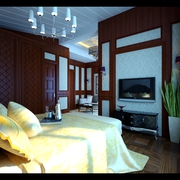 中式风格别墅装修效果图卧室效果