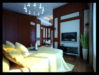 中式风格别墅装修效果图卧室效果