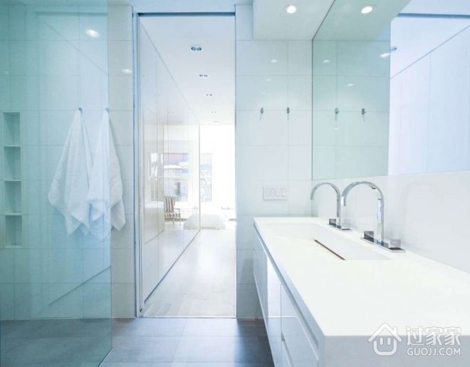白色优雅现代简约住宅欣赏洗手间