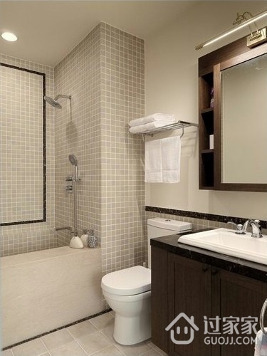 107平美式三居室欣赏卫生间