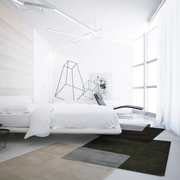 简洁现代白色住宅欣赏卧室效果图