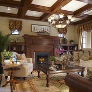美式风格别墅装修设计效果客厅效果图