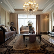 奢华欧式设计大平层欣赏客厅全景