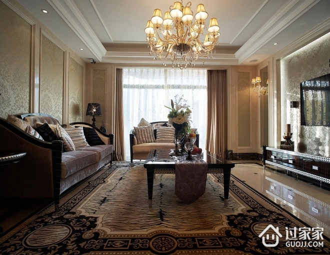 奢华欧式古典家居欣赏客厅全景