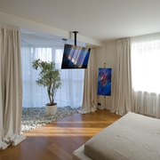 现代白色110公寓欣赏卧室局部