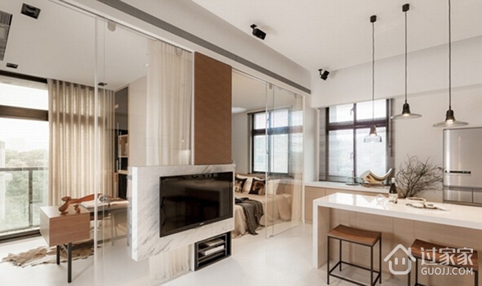白色现代风两居住宅欣赏客厅设计