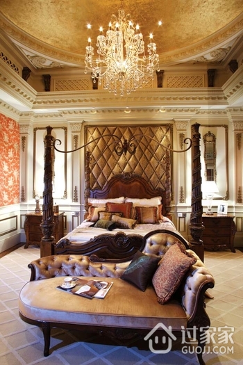 美式风格别墅装修设计效果套图卧室效果图