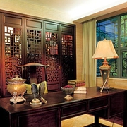 新中式两居室设计欣赏书房背景墙
