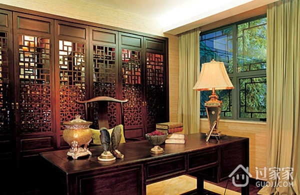 新中式两居室设计欣赏书房背景墙