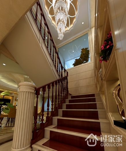 欧式风格住宅效果图设计楼梯