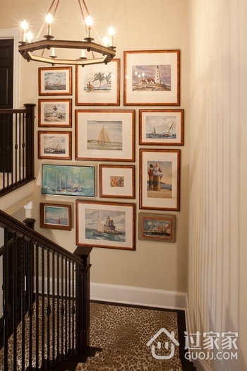 现代风格住宅套图楼梯照片墙