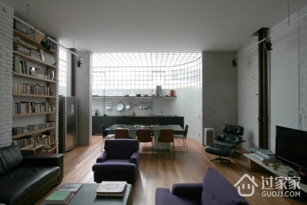 白色现代开放式公寓欣赏客厅