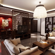 130平中式古典住宅欣赏客厅效果