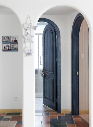 白色地中海两居室欣赏过道室内门