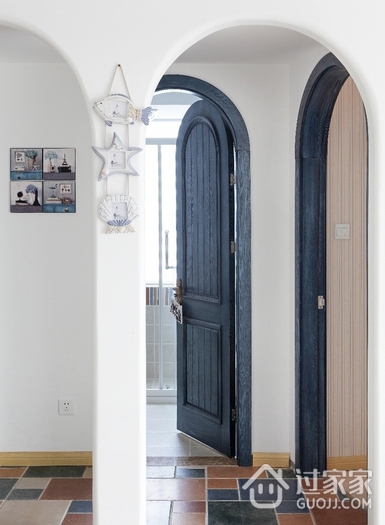 白色地中海两居室欣赏过道室内门