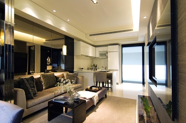 现代风格优雅住宅客厅全景设计