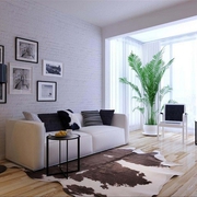 52平白色小公寓欣赏客厅设计