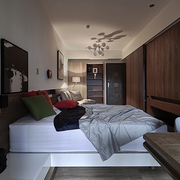 简约风格白色渲染空间卧室陈设设计