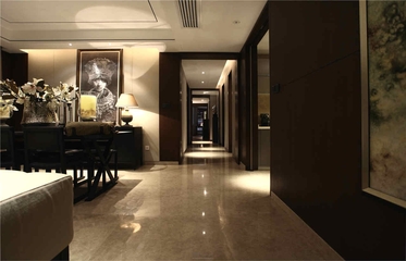 中式风格客厅走廊设计效果图