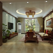 124平新中式案例欣赏客厅设计