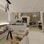 欧式白色奢华效果图欣赏休闲厅设计