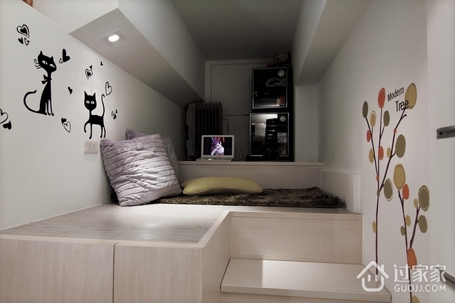48平现代风单身公寓欣赏卧室