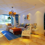 104平温馨地中海住宅欣赏客厅设计