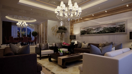 新古典风三居案例欣赏客厅设计