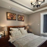88平美式两居室案例欣赏卧室吊顶