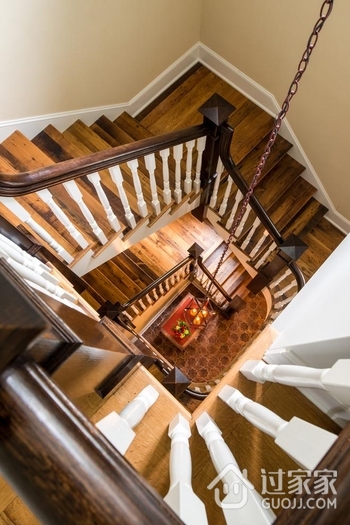 欧式风格别墅效果图楼梯俯视图