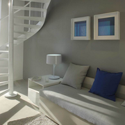 40平白色现代复式住宅欣赏客厅