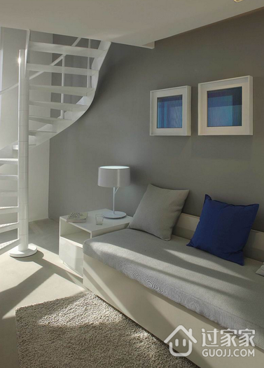 40平白色现代复式住宅欣赏客厅