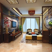 奢华中式复式楼欣赏客厅效果