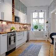 白色北欧两居案例欣赏厨房橱柜设计