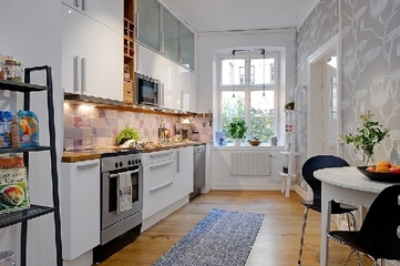 白色北欧两居案例欣赏厨房橱柜设计