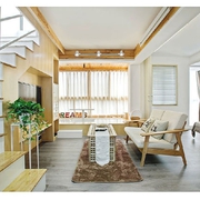 76平简约木纹复式欣赏客厅设计