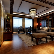 中式风格复式楼效果图欣赏客厅设计