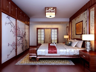 木质打造中式大宅欣赏卧室设计